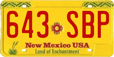 NM license plate 643SBP