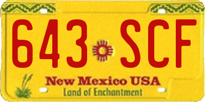 NM license plate 643SCF