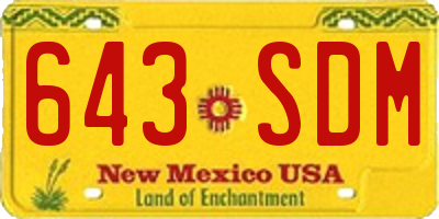 NM license plate 643SDM
