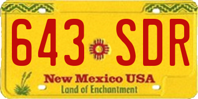 NM license plate 643SDR