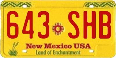 NM license plate 643SHB