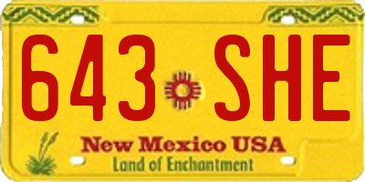 NM license plate 643SHE