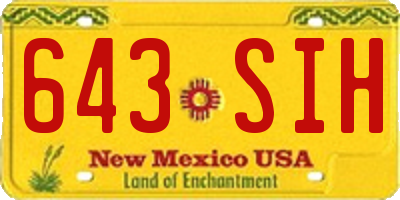 NM license plate 643SIH