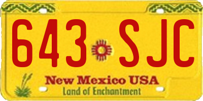 NM license plate 643SJC