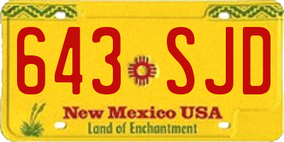 NM license plate 643SJD
