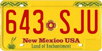NM license plate 643SJU