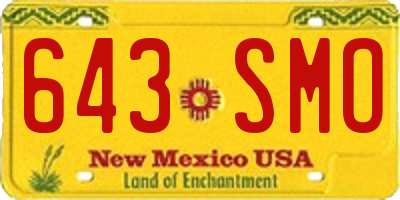 NM license plate 643SMO
