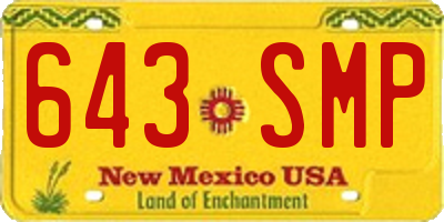 NM license plate 643SMP