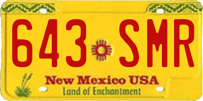 NM license plate 643SMR