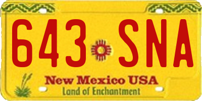 NM license plate 643SNA