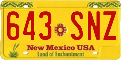 NM license plate 643SNZ