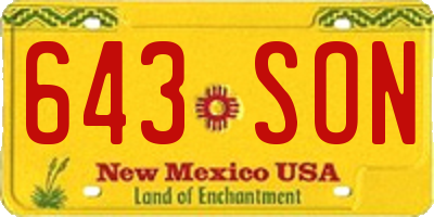 NM license plate 643SON