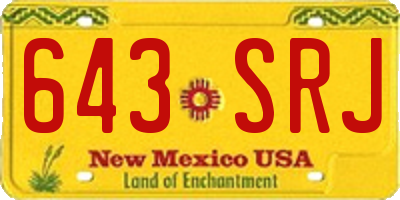 NM license plate 643SRJ