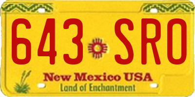 NM license plate 643SRO