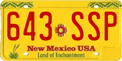 NM license plate 643SSP