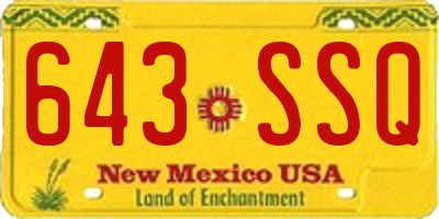 NM license plate 643SSQ