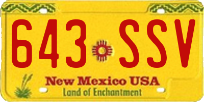 NM license plate 643SSV
