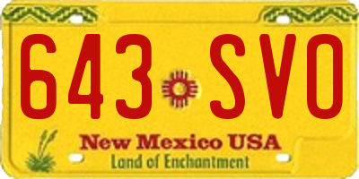 NM license plate 643SVO