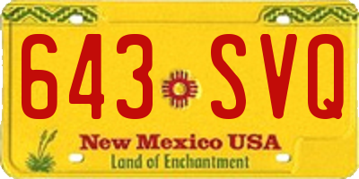 NM license plate 643SVQ