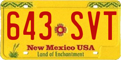 NM license plate 643SVT