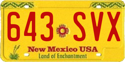 NM license plate 643SVX