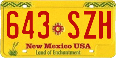 NM license plate 643SZH