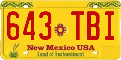 NM license plate 643TBI