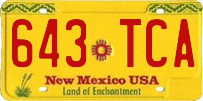 NM license plate 643TCA