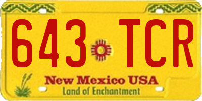 NM license plate 643TCR