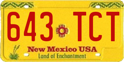 NM license plate 643TCT