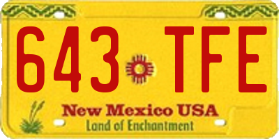 NM license plate 643TFE