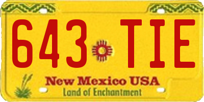 NM license plate 643TIE