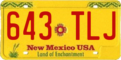 NM license plate 643TLJ