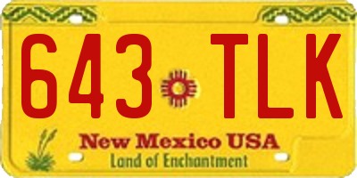 NM license plate 643TLK
