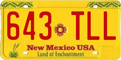NM license plate 643TLL