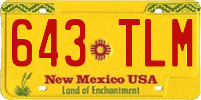 NM license plate 643TLM
