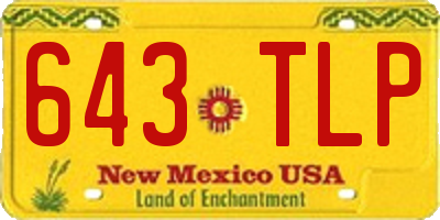 NM license plate 643TLP