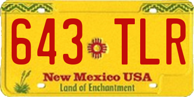 NM license plate 643TLR