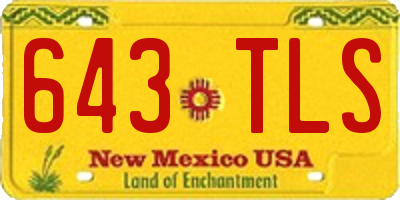 NM license plate 643TLS