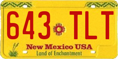NM license plate 643TLT