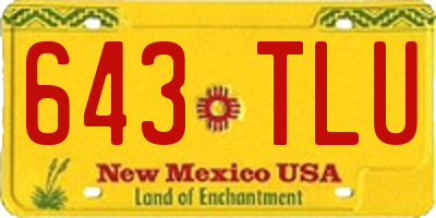 NM license plate 643TLU
