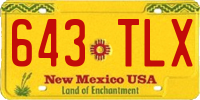 NM license plate 643TLX