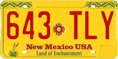 NM license plate 643TLY