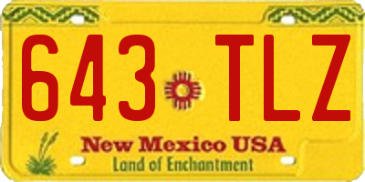 NM license plate 643TLZ