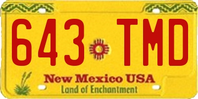 NM license plate 643TMD