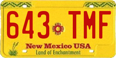 NM license plate 643TMF