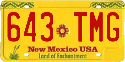 NM license plate 643TMG