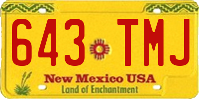 NM license plate 643TMJ