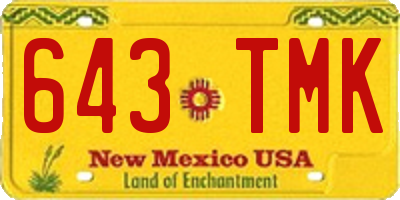 NM license plate 643TMK