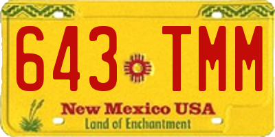 NM license plate 643TMM